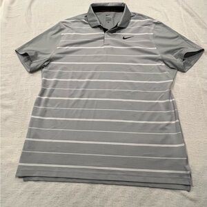 Nike golf tiger woods Men's Polo Shirt in Gray with White Stripes